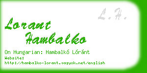 lorant hambalko business card