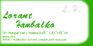 lorant hambalko business card